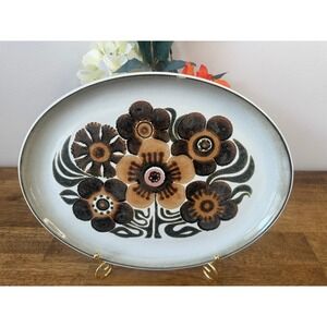 Vintage Westbury Denbyware Floral Oval Serving Platter England MCM Retro Dining